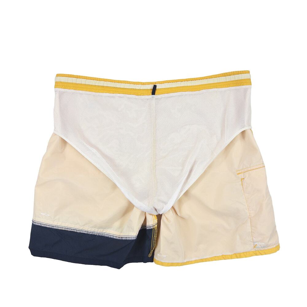 Nautica Swim Trunks Mens M Yellow Navy Colorblock VTG Y2K Board Shorts Lined - Picture 11 of 12
